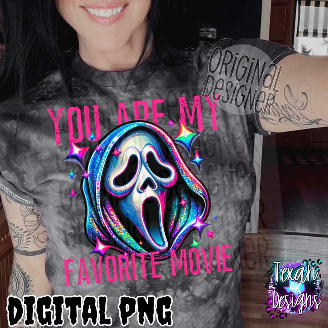 You are my favorite movie horror dude - DTF TRANSFER (T4KD) Pink text***