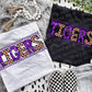 Checkered team name mascot faux glitter - DTF TRANSFER ONLY (HDD)