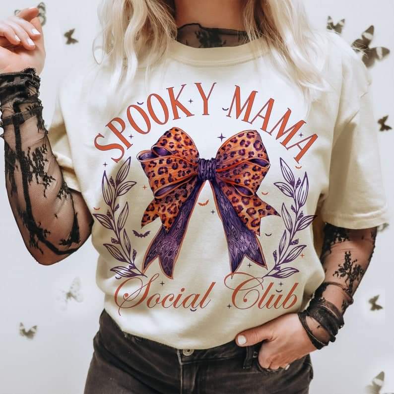 Spooky Mama social club purple orange - DTF TRANSFER (ULF)