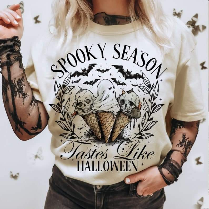 Spooky Season ice cream skulls - DTF TRANSFER (ULF)