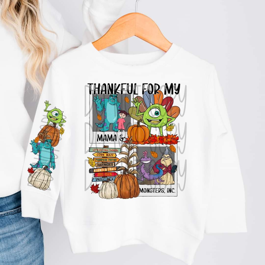 Thankful for my Mama and Jesus kids cartoons - DTF TRANSFER (FDC)