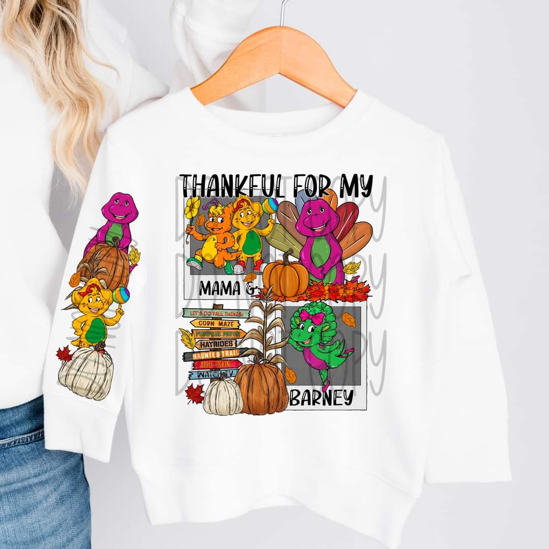 Thankful for my Mama and Jesus kids cartoons - DTF TRANSFER (FDC)