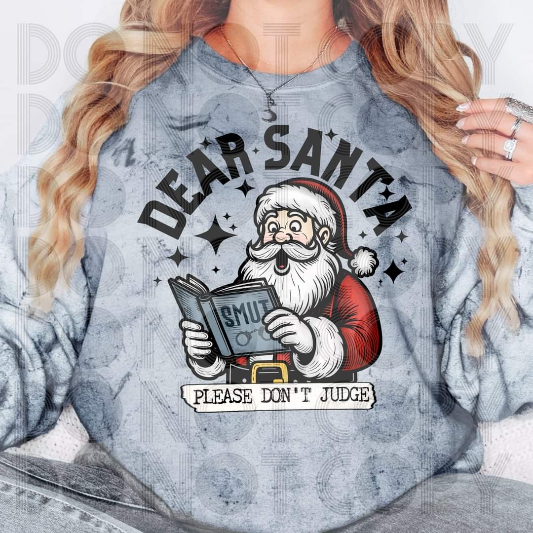 Dear Santa please don't judge smut - DTF TRANSFER (fall la la bookish Collab PHDC/RHD)