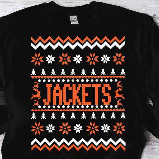 Jackets - DTF TRANSFER (ugly xmas sweater mascot football)