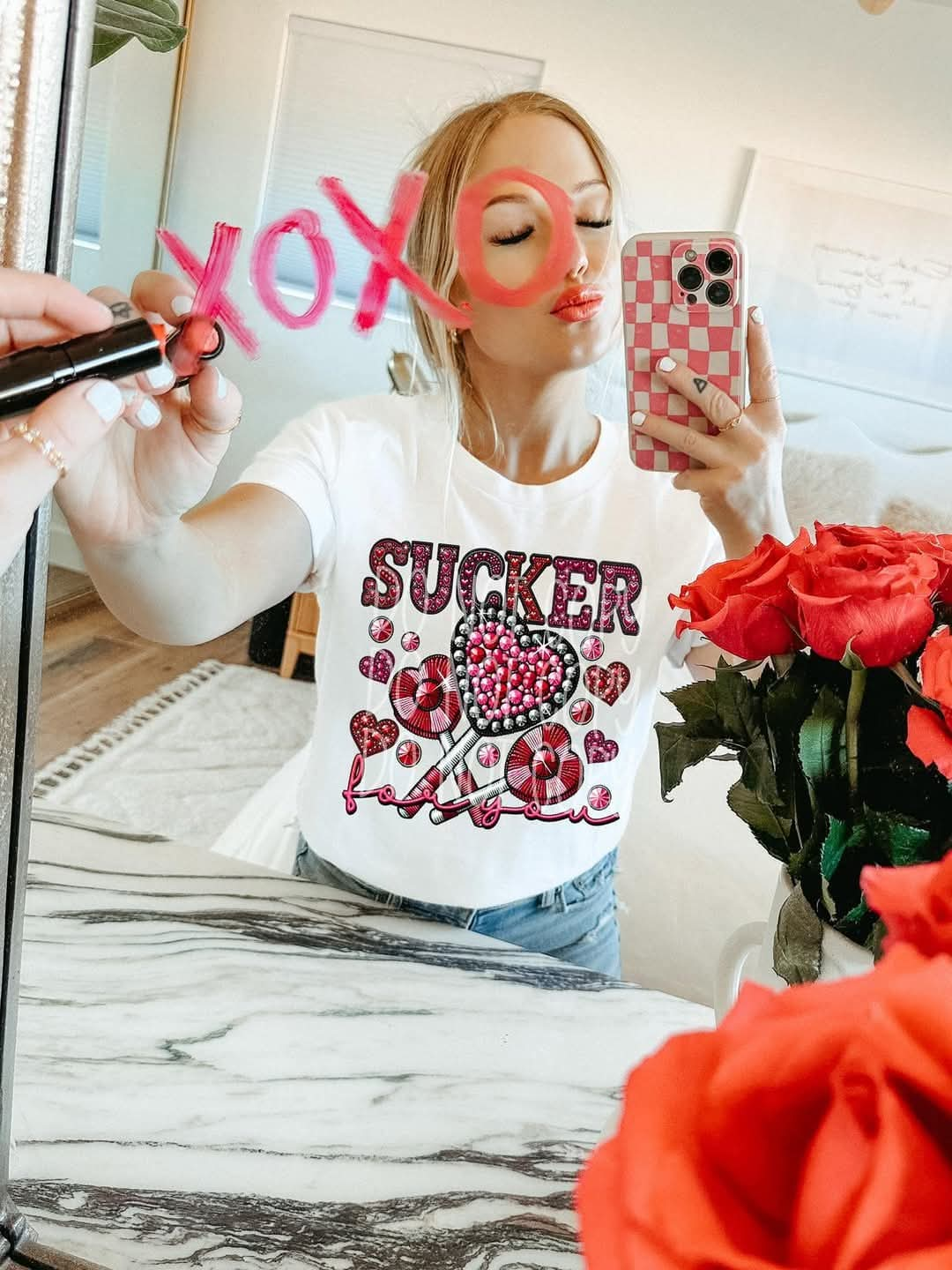 Sucker for you faux rhinestones - DTF TRANSFER (PHDC D24)