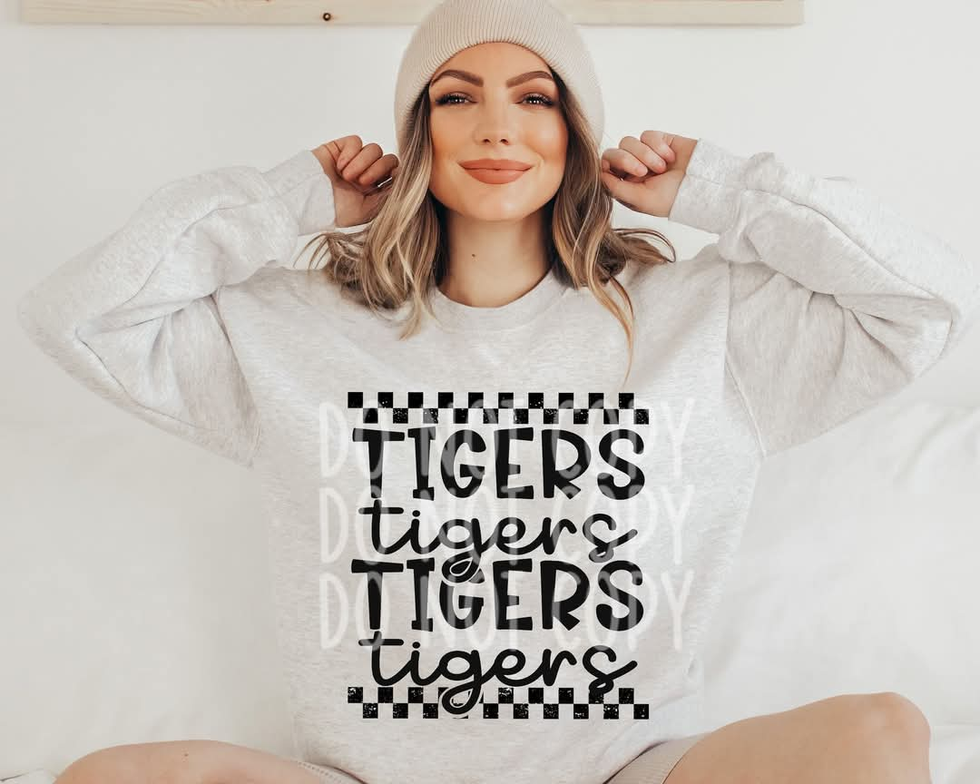 Tigers (black checkered) - DTF TRANSFER (PHDC J24)