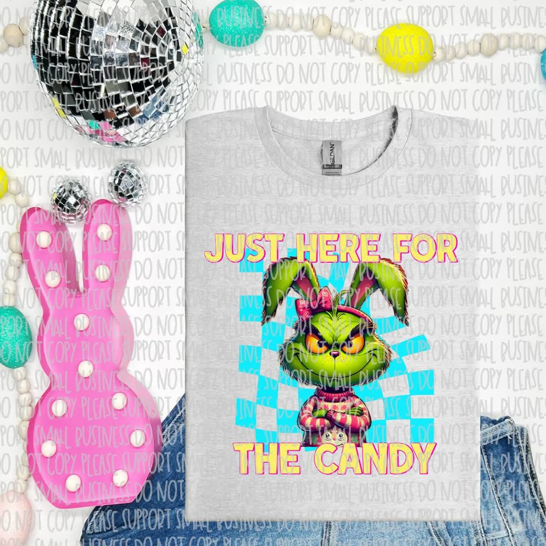 Grouch girl just here for the candy - DTF TRANSFER (T EASTER COLLAB BUNDLE)