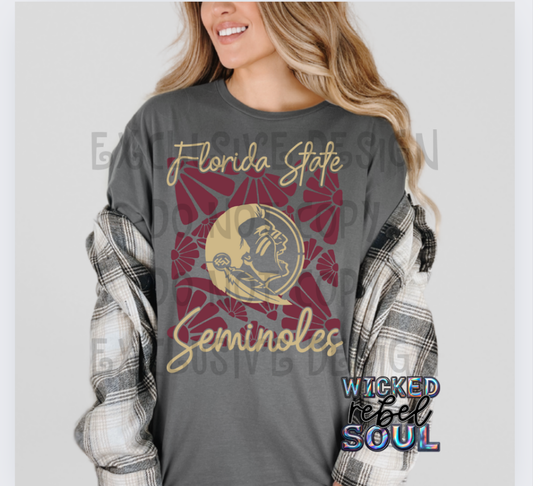 Florida State Seminoles ; Retro groovy flowers EXCLUSIVE - DTF TRANSFER