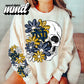 Skellie yellow navy - DTF TRANSFER (floral letters & skellies & sleeves MMD)