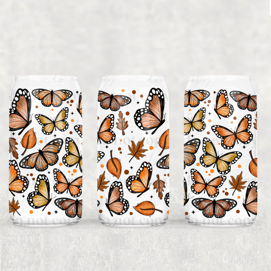 Fall butterflies - UV dtf wrap 16oz libbey : CSC