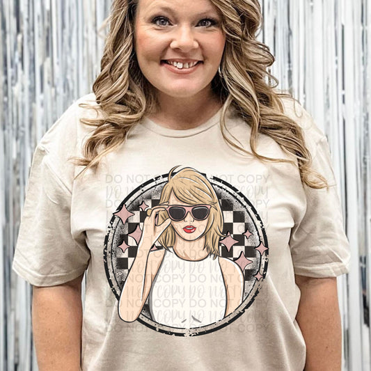 Swiftie black checkered TS - DTF TRANSFER (SSDa)