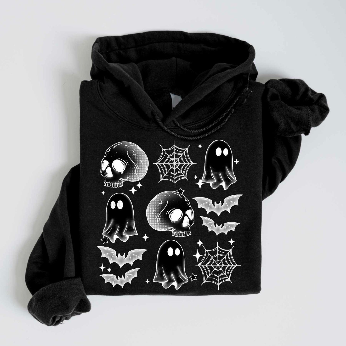 Skulls and bats white -DTF TRANSFER (CSC)