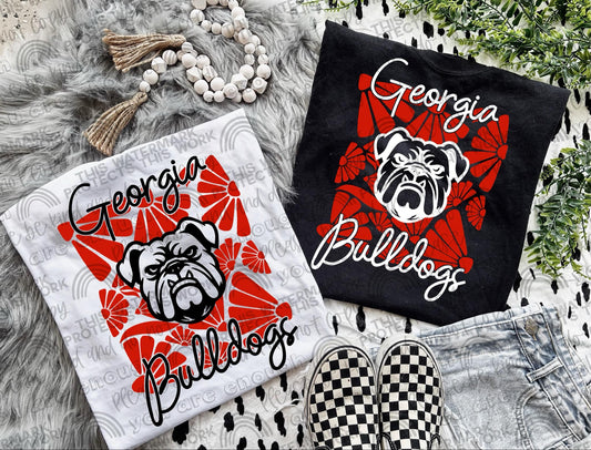 Bulldogs ; Retro groovy flowers EXCLUSIVE - DTF TRANSFER