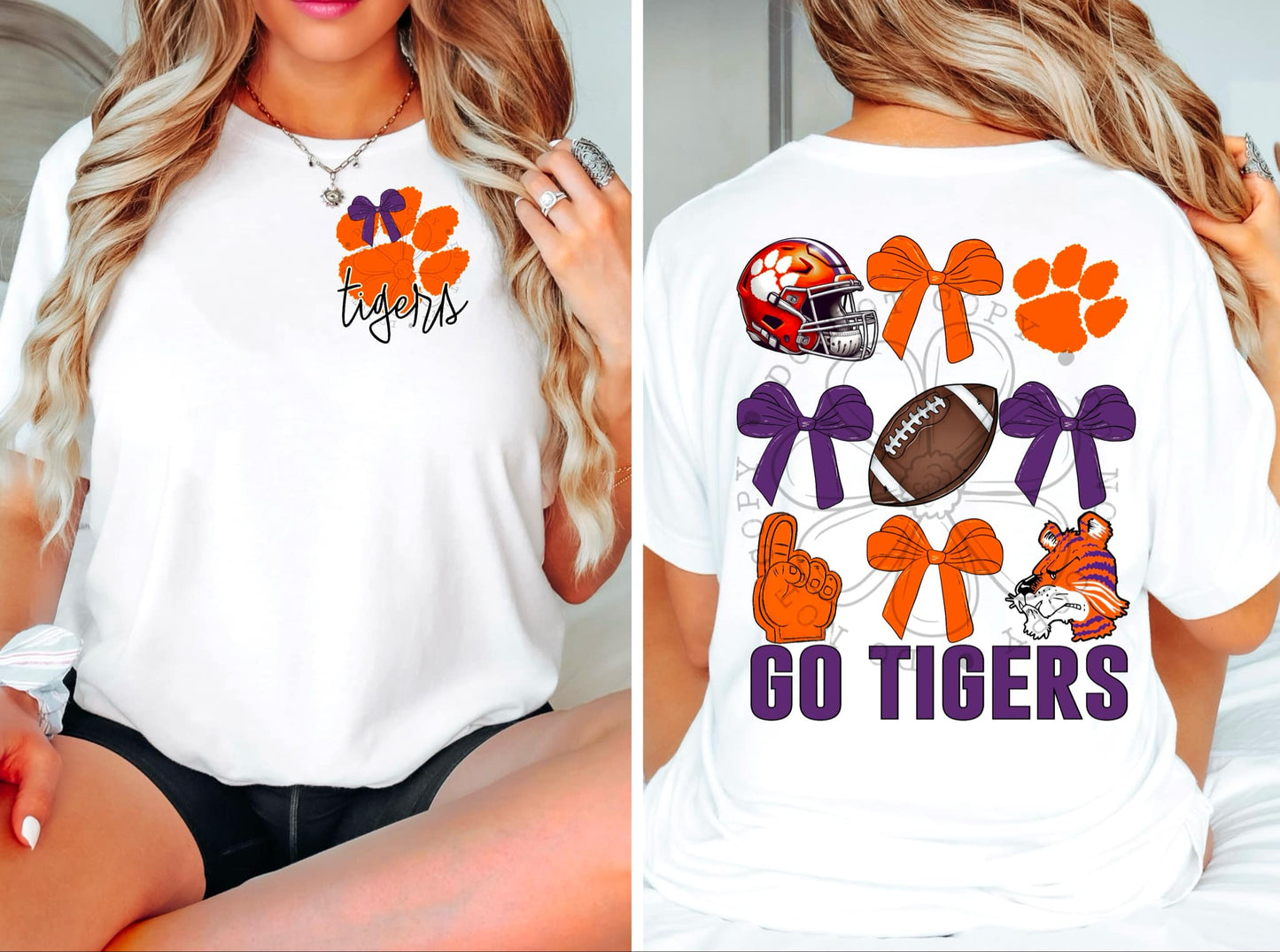 Clemson Tigers - DTF TRANSFER - Sports Bows drop (FDC)