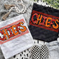 Checkered team name mascot faux glitter - DTF TRANSFER ONLY (HDD)