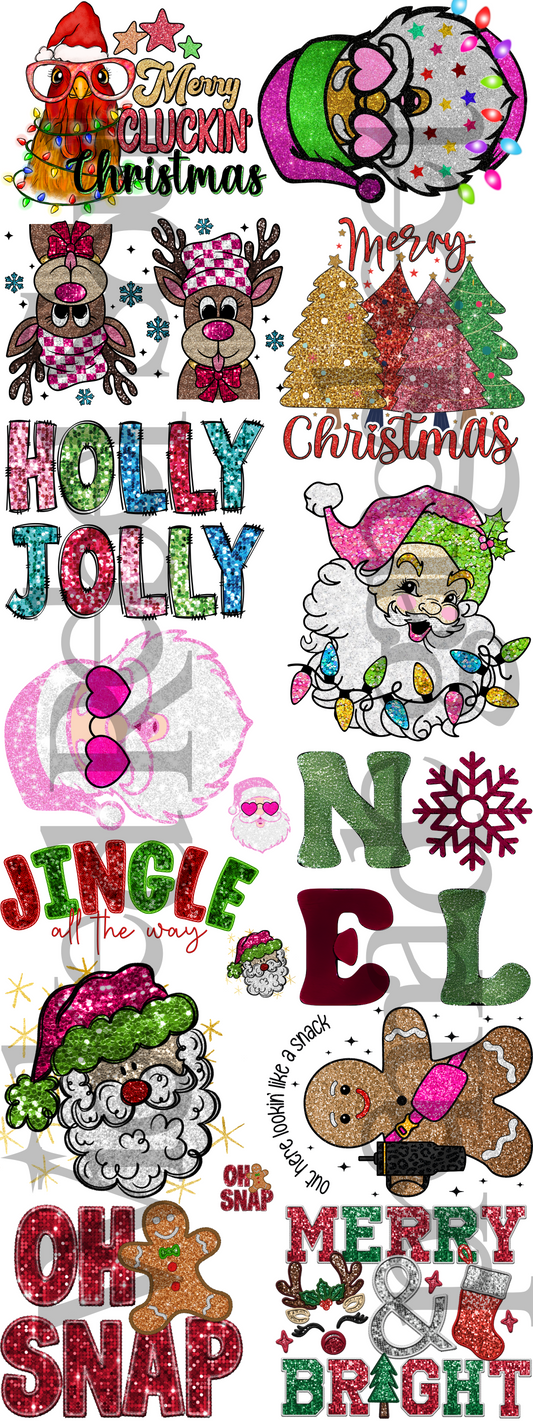 XMAS MIX Faux sequin ; premade gang sheet