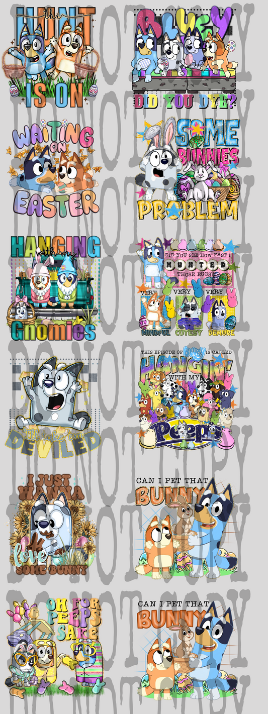 Blue Easter Collab - ALL YOUTH SIZE; premade gang sheet