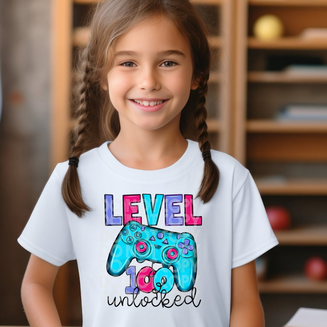 Level 100 Unlocked - DTF TRANSFER 100 Days Of School (ASLD)