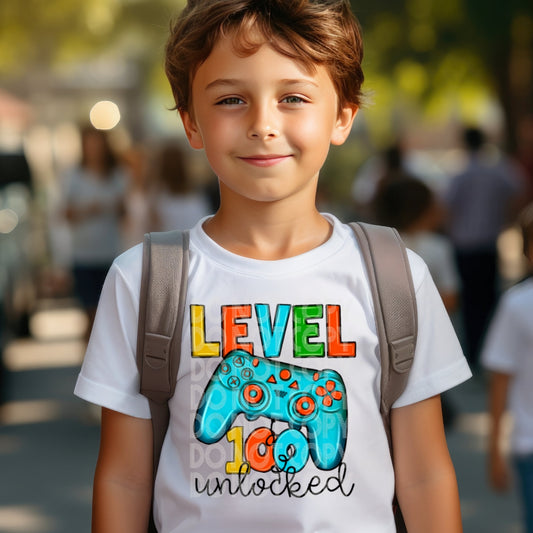 Level 100 Unlocked - DTF TRANSFER 100 Days Of School (ASLD)