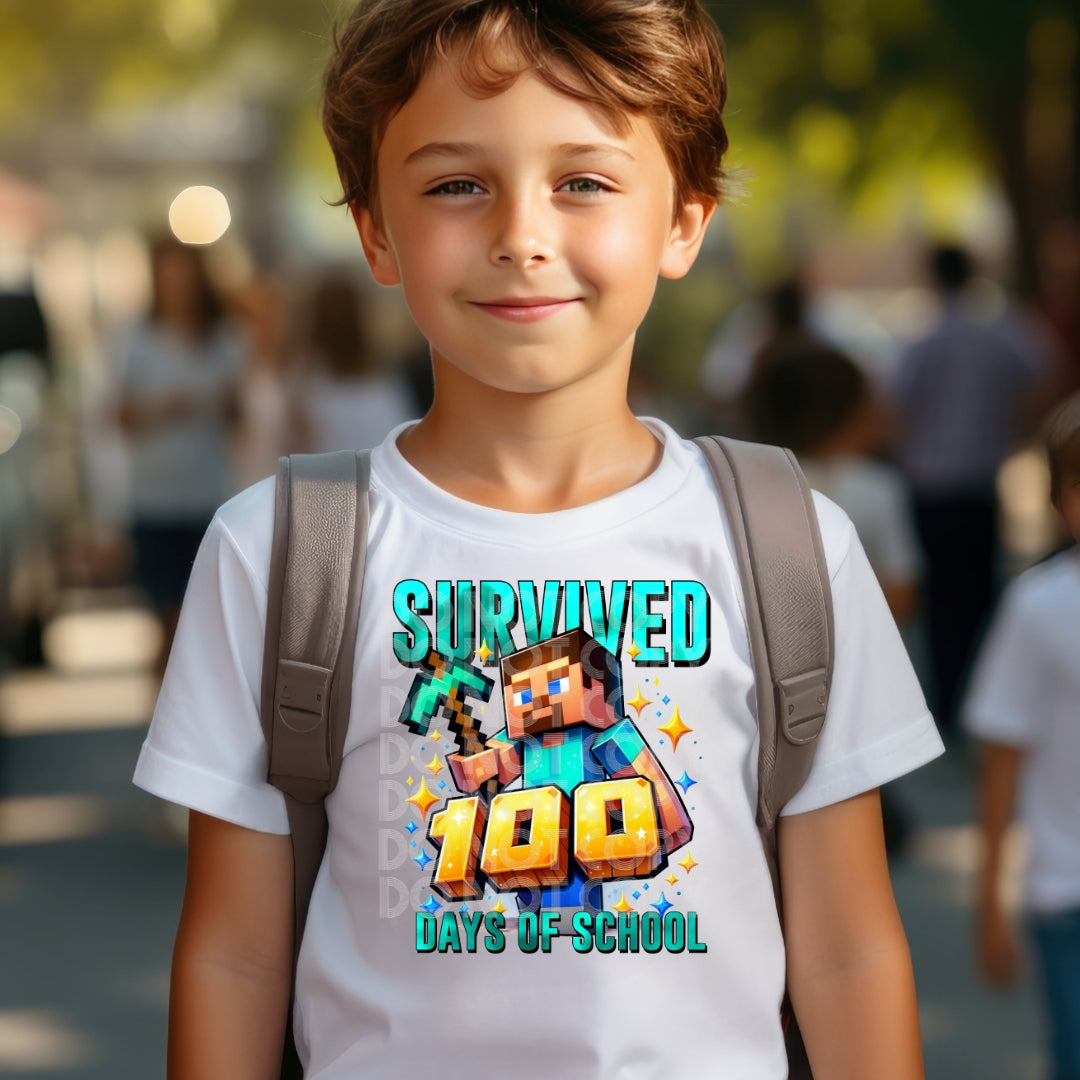 Survived 100 Days - DTF TRANSFER 100 Days Of School (SSDD)