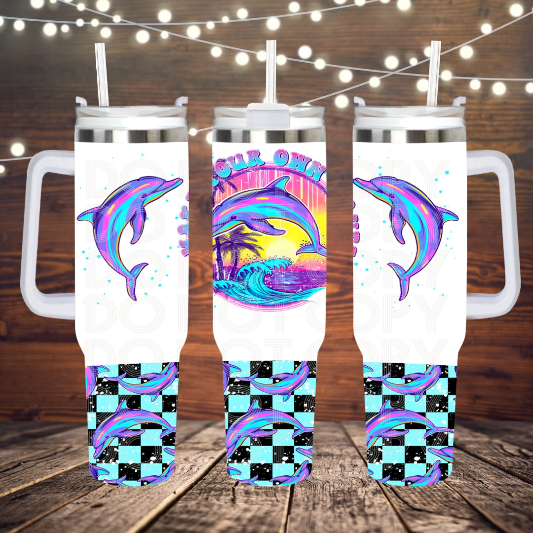 Make Your Own Waves ; UV DTF 40OZ TUMBLER Wraps (top & bottom) (TED)