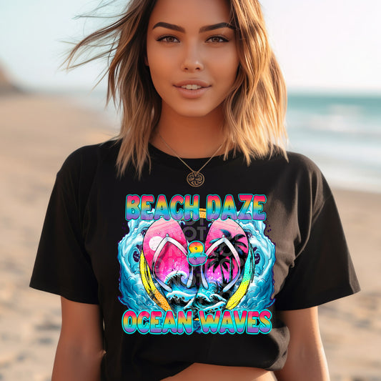 Beach Daze Ocean Waves - DTF TRANSFER (DDV)