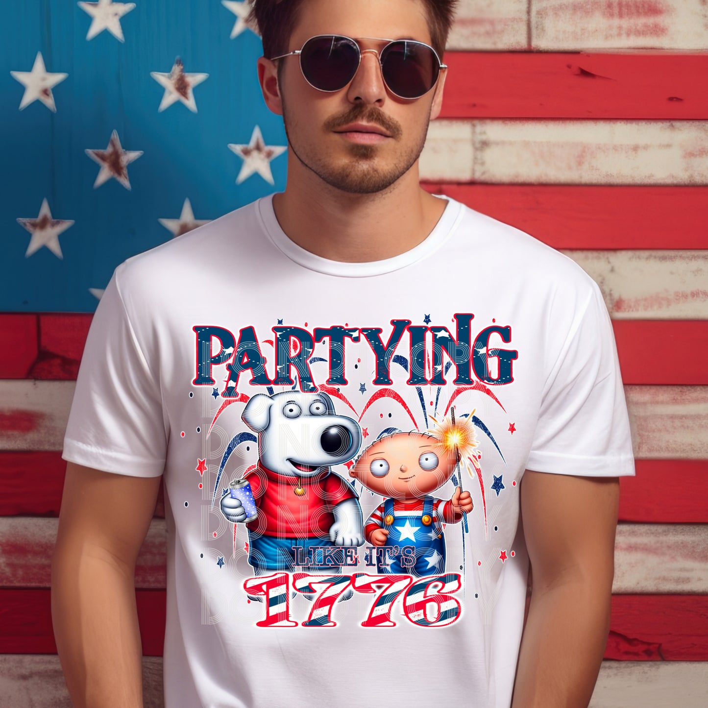 Party Like It's 1776 - DTF TRANSFER (DDV & TED 4TH CHARACTER COLLAB)