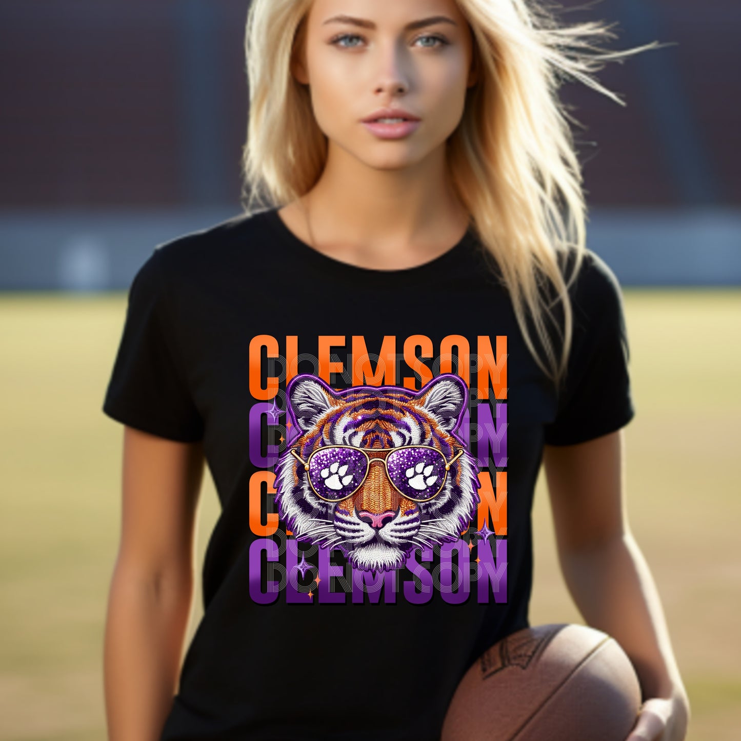 Clemson Tigers faux sequin - DTF TRANSFER (SSDD)