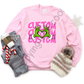 Custom text pink grouch hands heart - DTF TRANSFER ONLY (WRS)