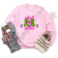 Custom text pink grouch hands heart - DTF TRANSFER ONLY (WRS)