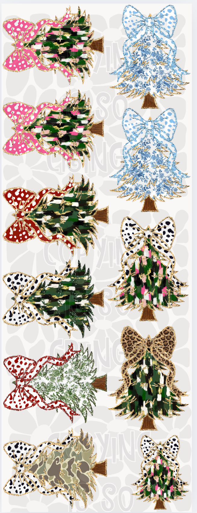 Boujee Christmas trees premade gang sheet