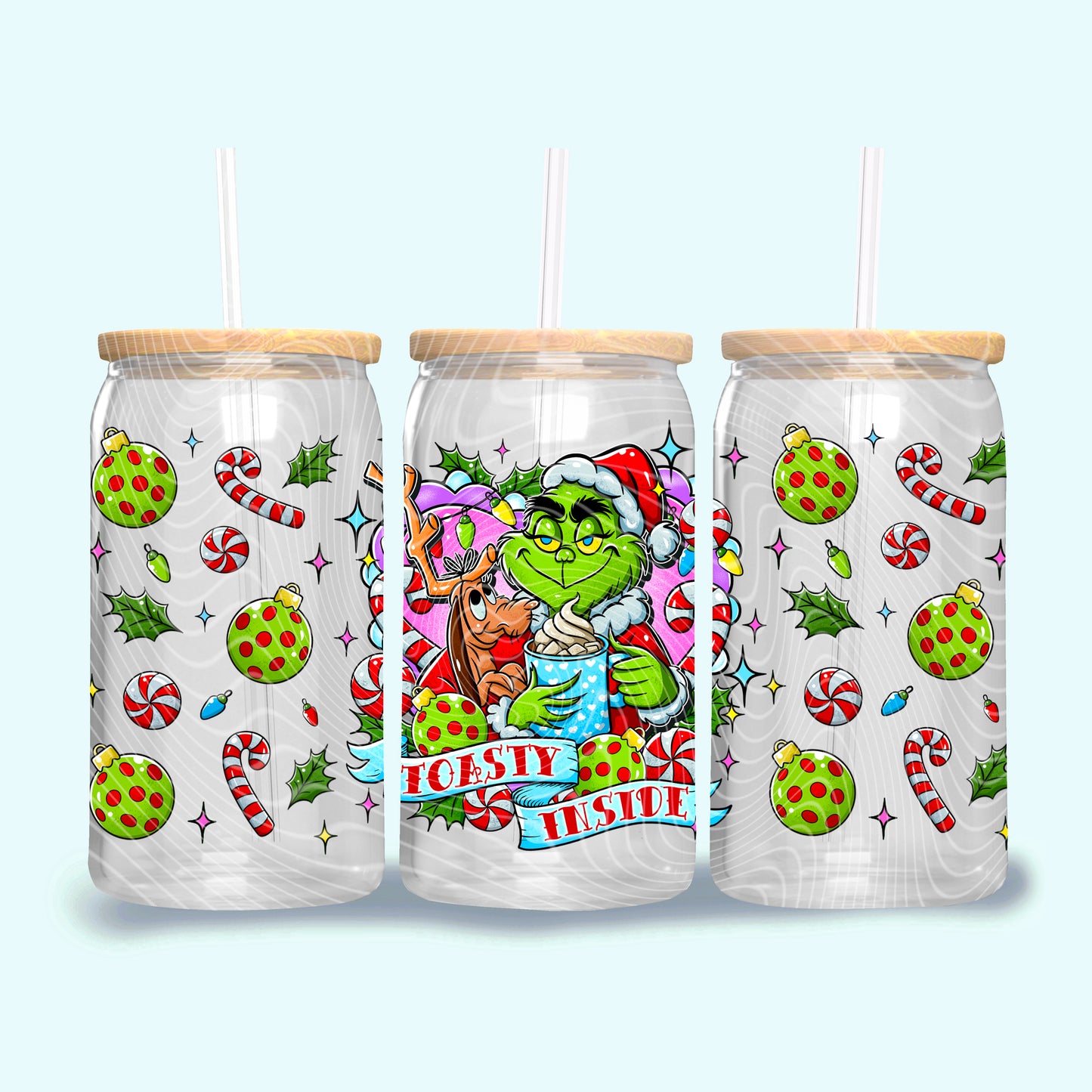 Toasty inside Grouch Christmas - UV dtf wrap 16oz libbey : (Holiday kickoff Collab)