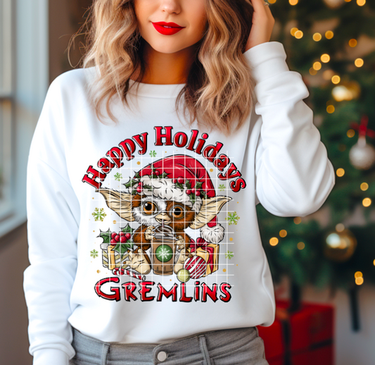 Happy Holidays Gremlins - DTF TRANSFER (GD)