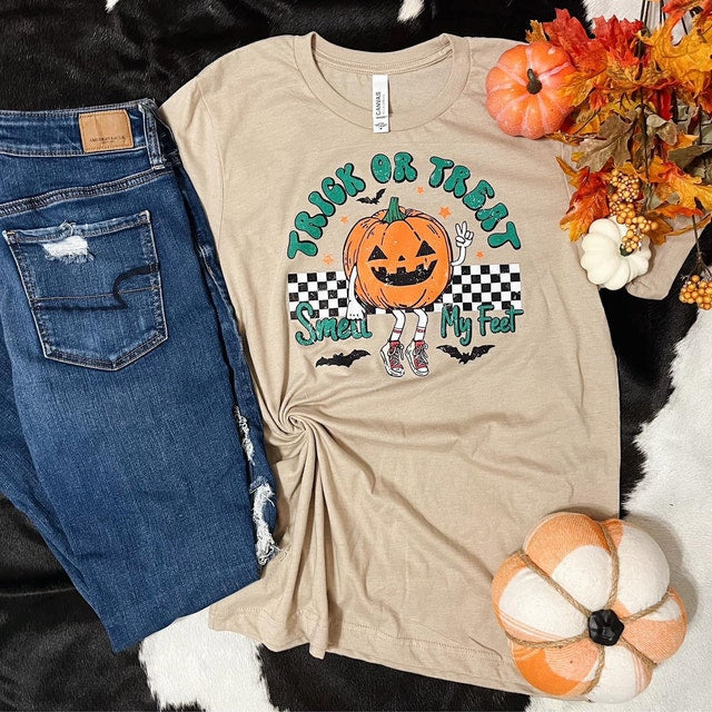 Trick or treat smell my feet pumpkin - DTF TRANSFER ONLY