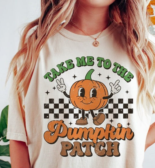 Take me to the pumpkin patch retro distressed - DTF TRANSFER ONLY