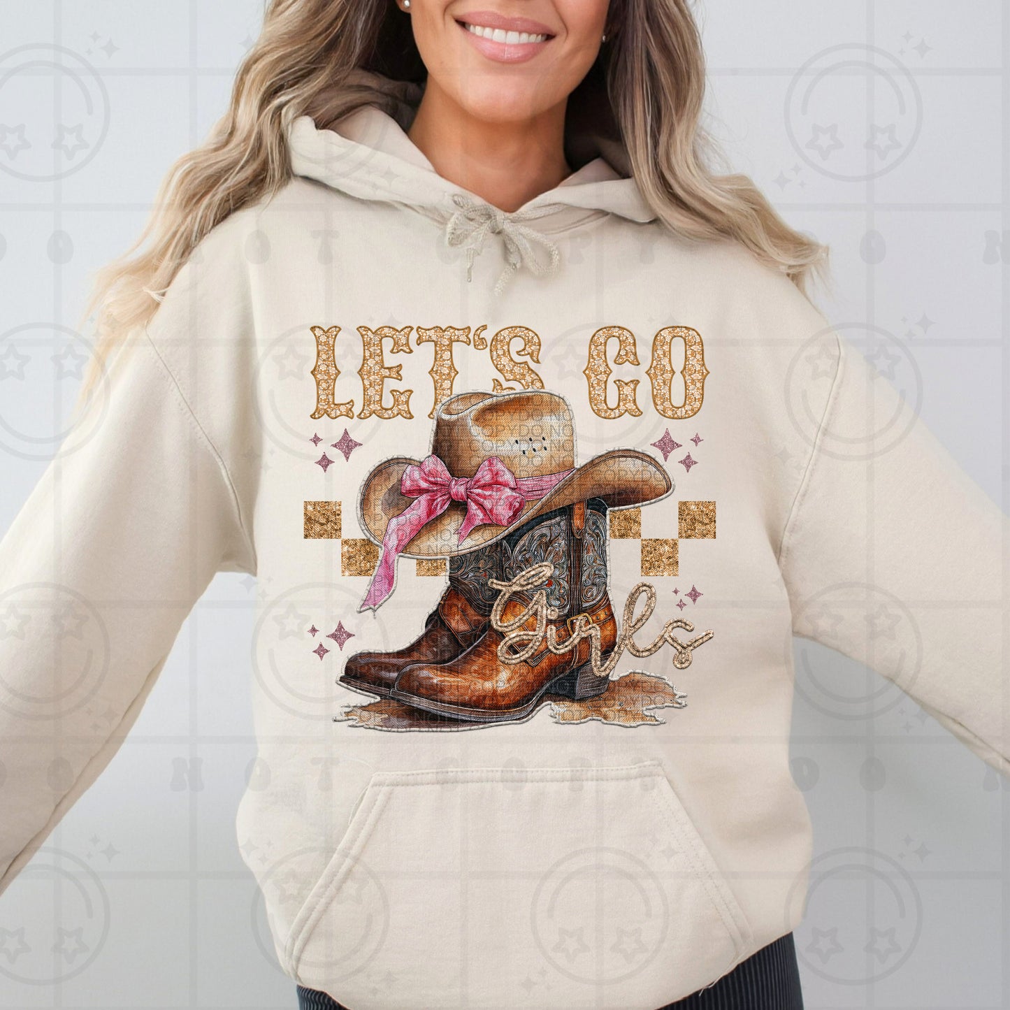 Let's go girls faux embroidery-DTF TRANSFER (HWD/F25)