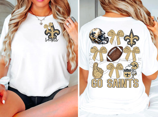 Saints - DTF TRANSFER - Sports Bows drop (FDC)