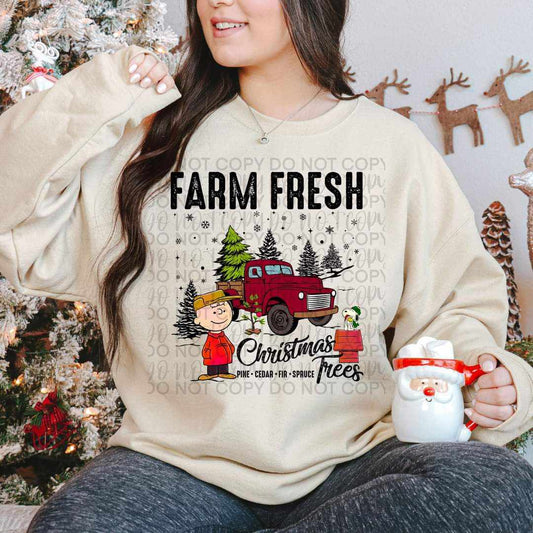 CB Farm fresh Christmas Trees BLACK - DTF TRANSFER (SSDa)