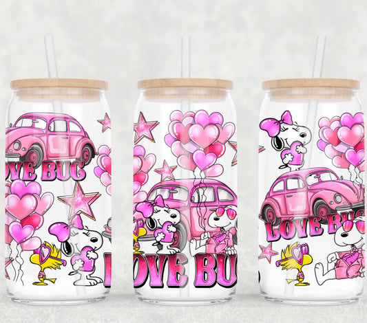 Love Bug - FOR Libbey glass can 16oz UV DTF cup wrap decal (AGCM)