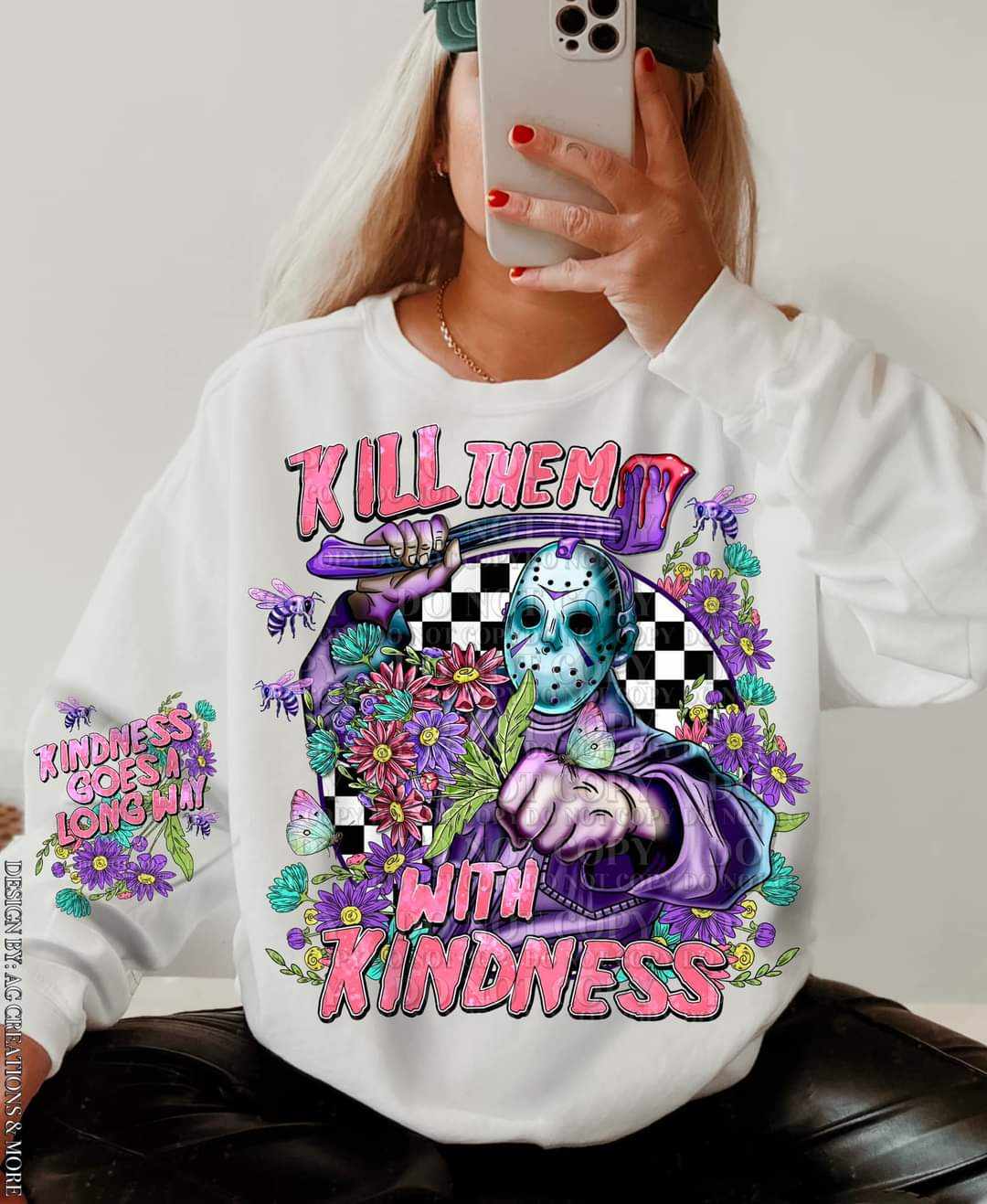 Kill Them With Kindness Pink - DTF TRANSFER ONLY (AGCM Spring Mix)