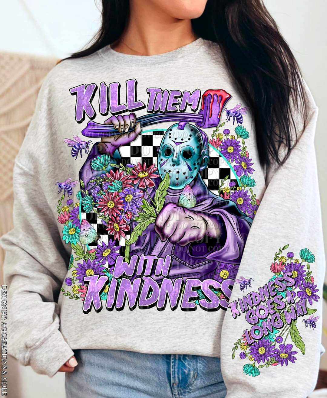 Kill Them With Kindness Purple - DTF TRANSFER ONLY (AGCM Spring Mix)