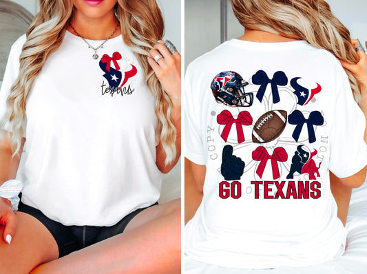 Texans - DTF TRANSFER - Sports Bows drop (FDC)