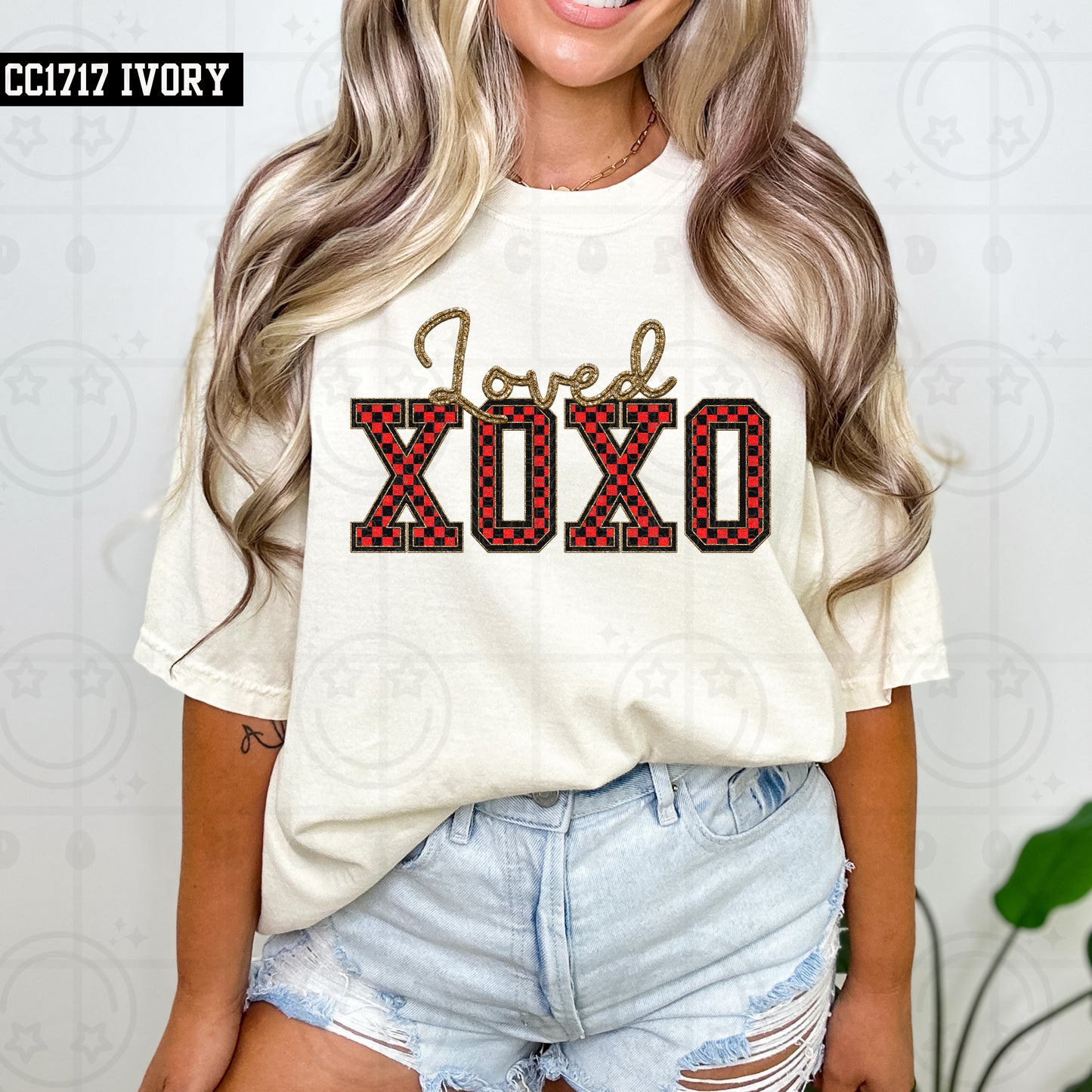 Xoxo faux embroidery-DTF TRANSFER (HWD/F25)