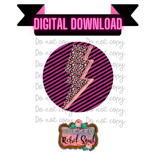 Dark Pink Retro lightening bolt PNG