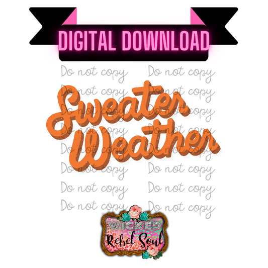 Sweater Weather orange PNG