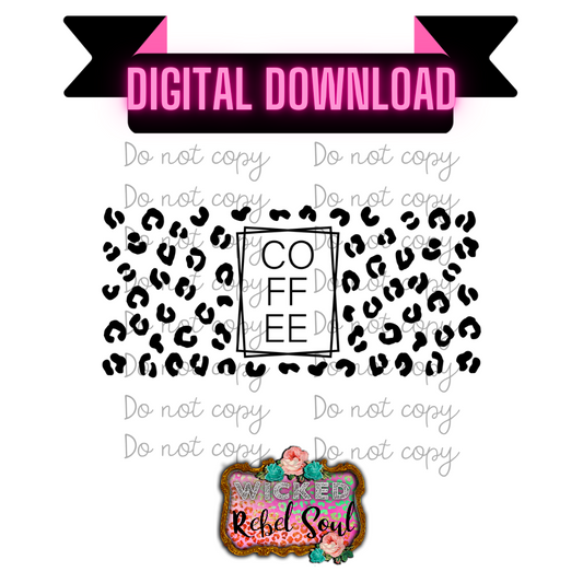 Coffee cheetah print wrap PNG